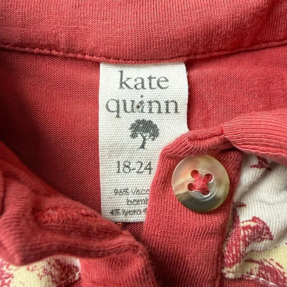 Kate Quinn romper chicken print on the collar and chest pockets boys Size 18-24